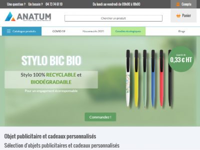ANATUM Entreprises spécialiste des objets publicitaires