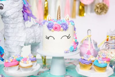 anniversaire sur le thème des licornes