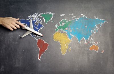 carte monde avion