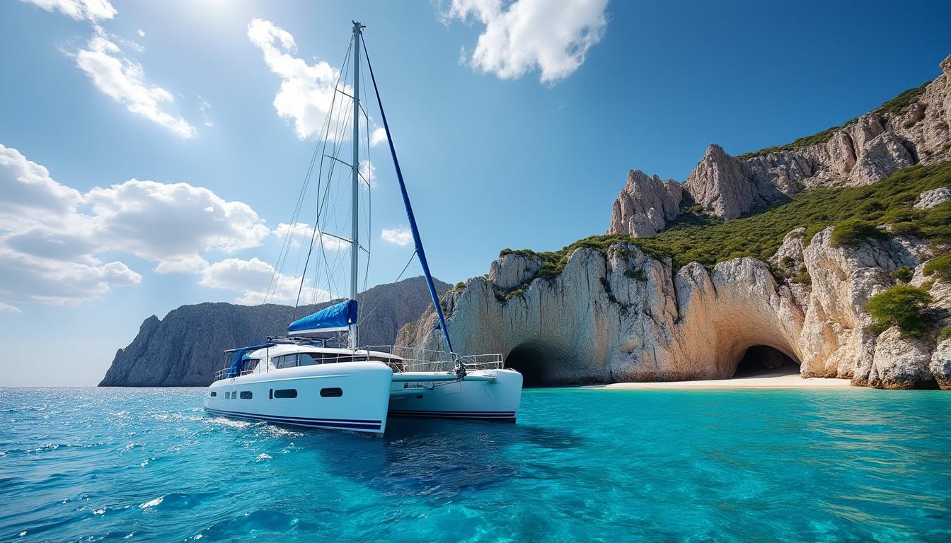 explorez la beauté spectaculaire de la crète à bord d'un catamaran dès votre arrivée et vivez une expérience inoubliable en mer méditerranée.